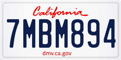 CA license plate 7MBM894