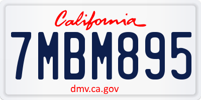 CA license plate 7MBM895