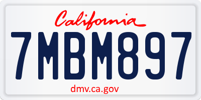 CA license plate 7MBM897