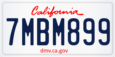 CA license plate 7MBM899