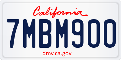 CA license plate 7MBM900