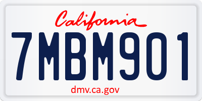 CA license plate 7MBM901