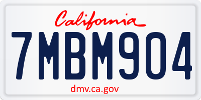 CA license plate 7MBM904