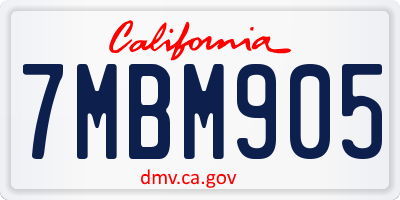 CA license plate 7MBM905