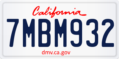 CA license plate 7MBM932