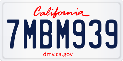 CA license plate 7MBM939