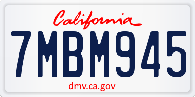 CA license plate 7MBM945