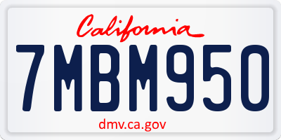 CA license plate 7MBM950