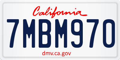 CA license plate 7MBM970