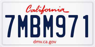 CA license plate 7MBM971