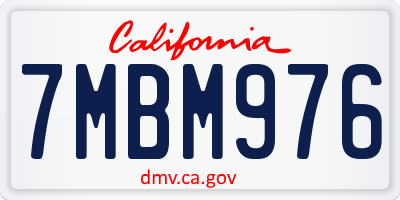 CA license plate 7MBM976