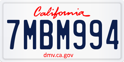 CA license plate 7MBM994