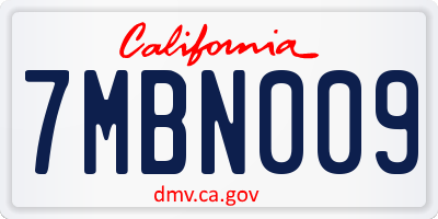 CA license plate 7MBN009