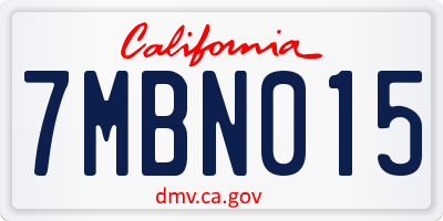 CA license plate 7MBN015
