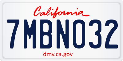 CA license plate 7MBN032