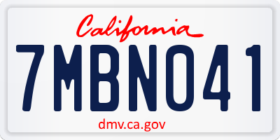 CA license plate 7MBN041