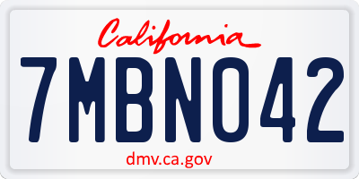 CA license plate 7MBN042