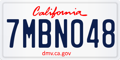 CA license plate 7MBN048