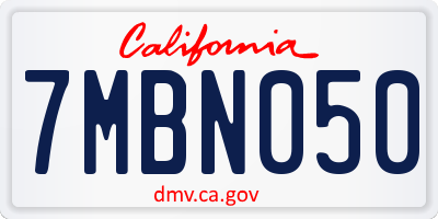 CA license plate 7MBN050