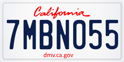 CA license plate 7MBN055