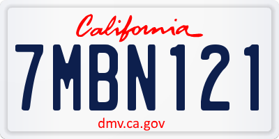 CA license plate 7MBN121