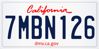CA license plate 7MBN126