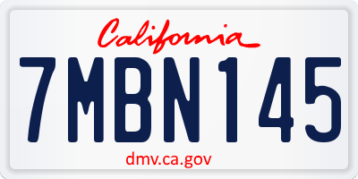 CA license plate 7MBN145