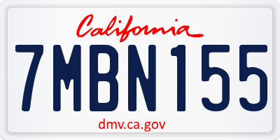 CA license plate 7MBN155