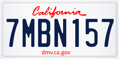 CA license plate 7MBN157