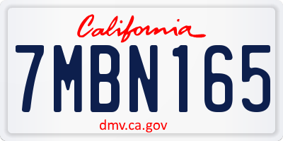 CA license plate 7MBN165