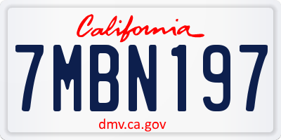 CA license plate 7MBN197