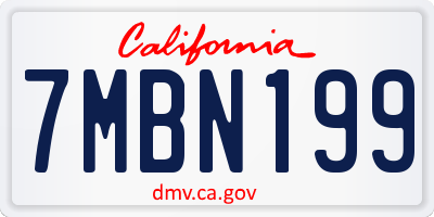 CA license plate 7MBN199