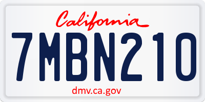 CA license plate 7MBN210