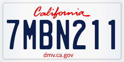 CA license plate 7MBN211