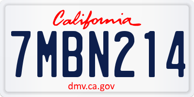 CA license plate 7MBN214