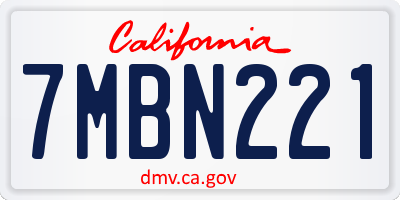 CA license plate 7MBN221