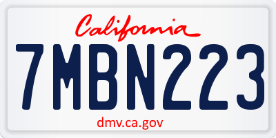 CA license plate 7MBN223