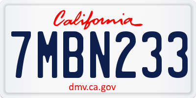 CA license plate 7MBN233
