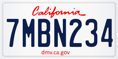CA license plate 7MBN234