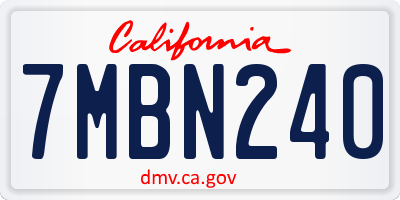 CA license plate 7MBN240