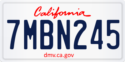 CA license plate 7MBN245