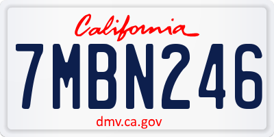 CA license plate 7MBN246
