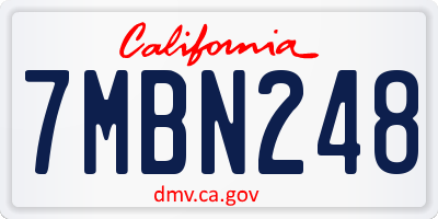 CA license plate 7MBN248