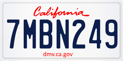 CA license plate 7MBN249