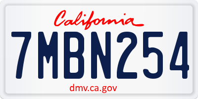 CA license plate 7MBN254