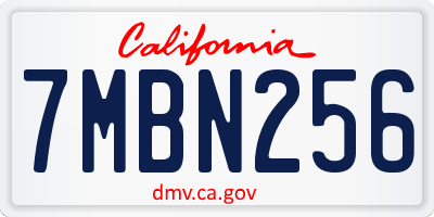 CA license plate 7MBN256