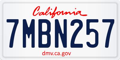 CA license plate 7MBN257