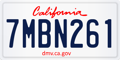 CA license plate 7MBN261
