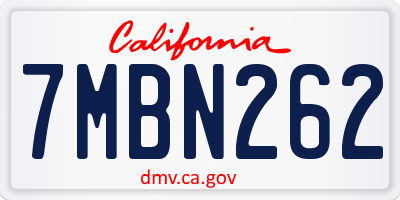 CA license plate 7MBN262