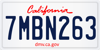 CA license plate 7MBN263